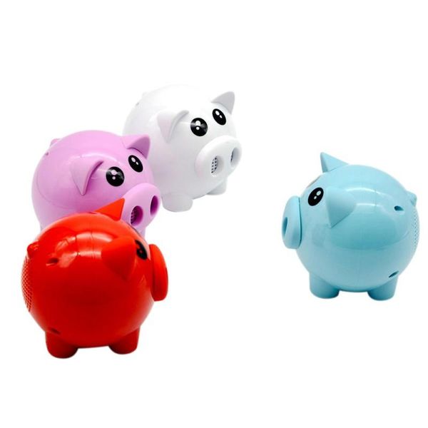 

cute pig bluetooth speaker portable card subwoofer support fm radio tf card with 1200mah large battery