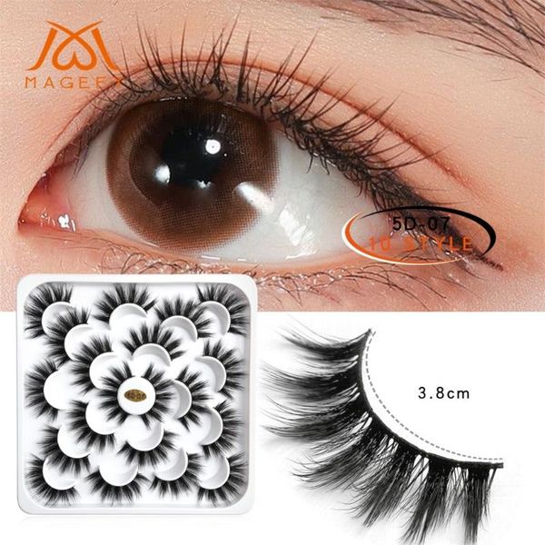 

false eyelashes 10 pairs 5d mink lashes natural handmade volume fake makeup eyelash extension silk 208