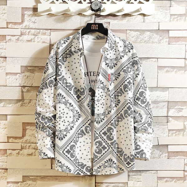 

2021 new men cotton plaid long sleeve slim fit shirts casual fashion business social shirt plus size -3xl k2u6, White;black