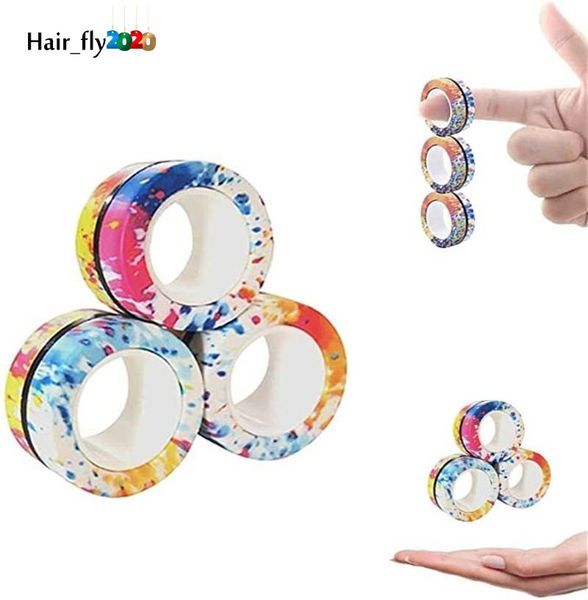 

24 hours shipping finger ring fidget magnet toys fingers stacking toy set magnetic bracelet magic for stress relief anti-anxiety gift tiktok