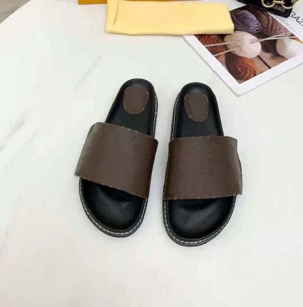 

women shoes rubber slipper sandals summer beach outdoor cool slippers fashion wide lady household slide flat flip flops with box home011 89, Black