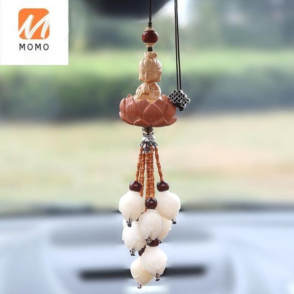 

interior decorations dashantang boxwood avalokitesvara automobile hanging ornament car accessories bodhi safe men