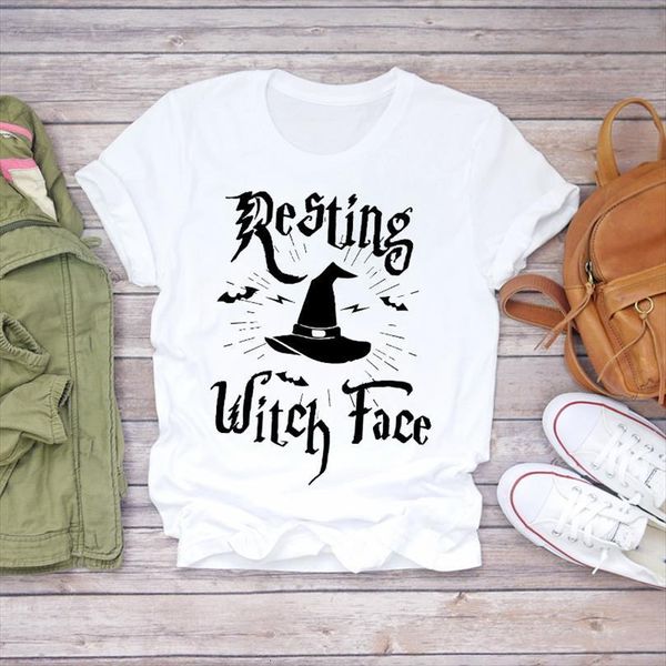 

men cartoon witch harajuku mens t shirt hat halloween fall autumn print ladies shirts graphic female tee, White;black