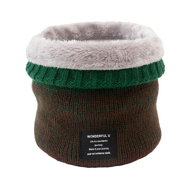 

scarves knitted warm scarf pullover fleece neck shawl gradient color ring woolen knitting collar 1pcs, Blue;gray