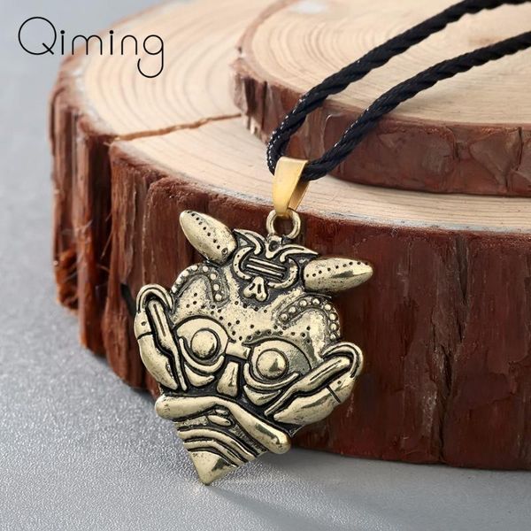 

pendant necklaces the mask of loki necklace odin amulet men scandinavian norse viking jewelry borre mideval, Silver