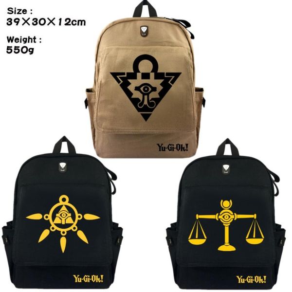 

backpack yu-gi-oh yugi muto student school bag canvas millenium puzzle scales fashion rucksack travel shoulder bookbag