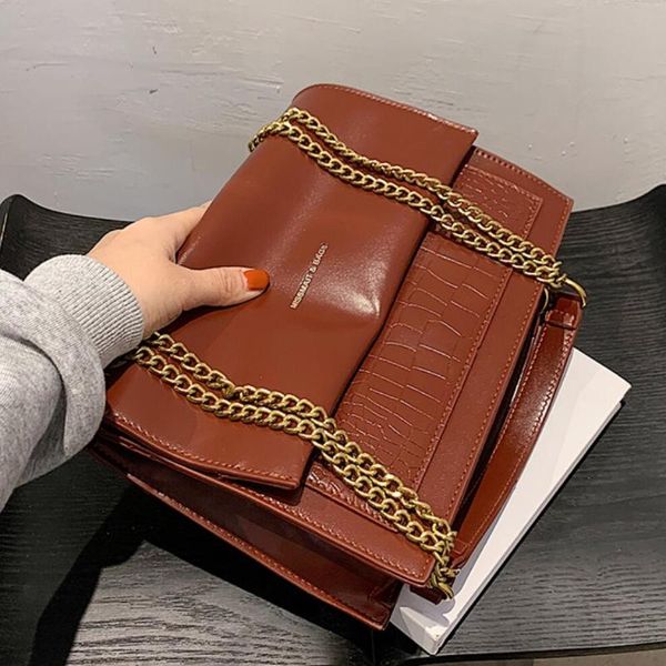 

cross body square stone pattern crossbody bag 2021 fashion nw quality pu leather women's designer handbag chain shoulder messenger