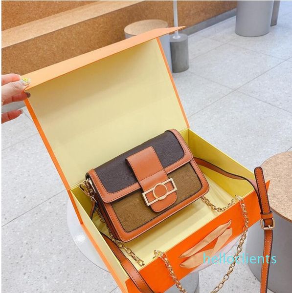 

women shoulder bag fashion street flower crossbody bags retro chain flip purse removable strap handbag