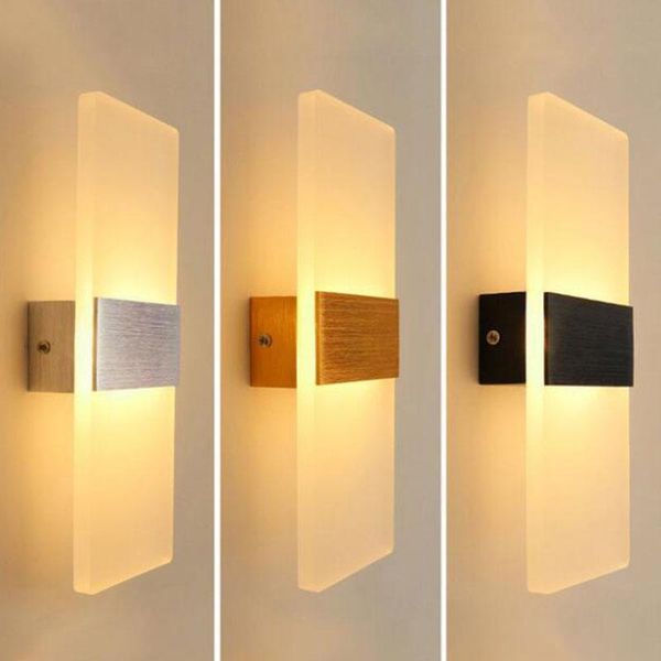 

led wall lamp bedroom bedside stairs corridor acrylic simple wall light ac100-240v decorative night bedside light