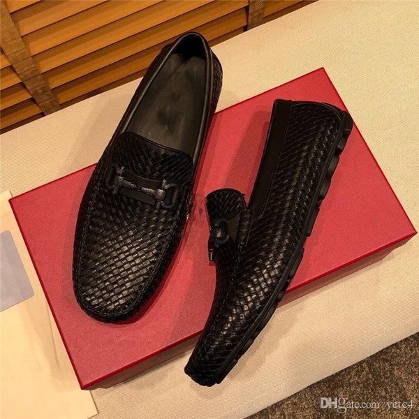 

retro men designer dress shoes brogue style party leather formal shoes wedding shoes men flats leather oxfords slip on fashion loafers 46, Black