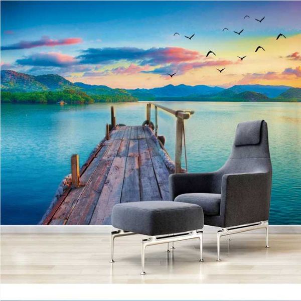 

wallpapers milofei manufacturers custom 3d mood landscape living room bedroom background wallpaper mural