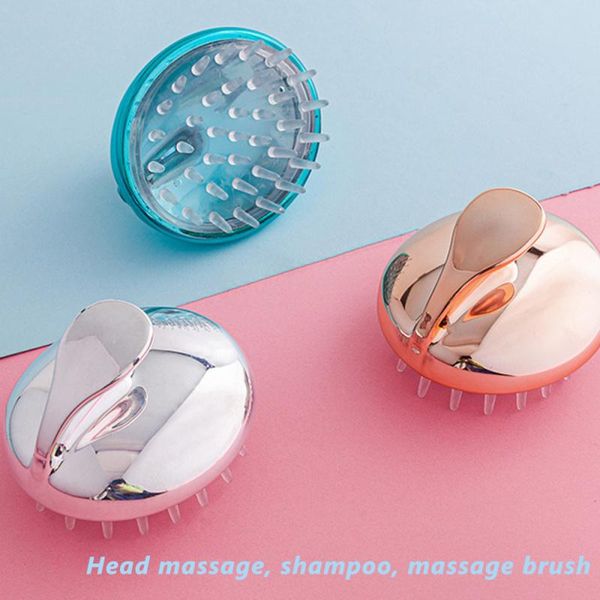 

hair brushes spa brush silicone shampoo wide tooth comb scalp washing massage slimming soft head body, Silver