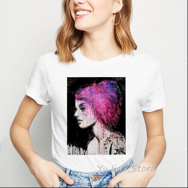 

cool melanin shirt african curly hair girl printed summer new vogue t shirt women kawaii clothes hipster streetwear, White