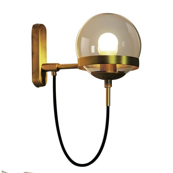 

nordic glass ball wall lamp retro golden staircase corridor balcony bedroom living room lights