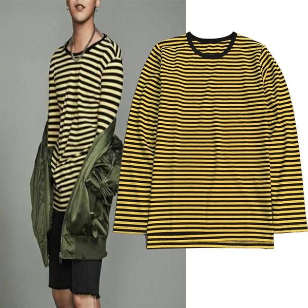

men's hoodies & sweatshirts bigbang sweatshirt g-dragon same style striped long sleeve o neck shirts blouse women men couple loose clo, Black