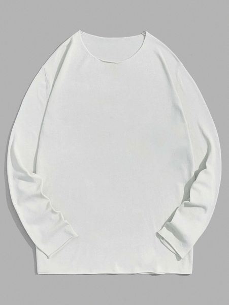 

men solid ribbed knit sweater f4lr#, White;black
