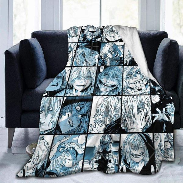 

blankets my hero academia collage anime shigaraki fleece throw blanket fuzzy warm throws for winter bedding couch and plush house