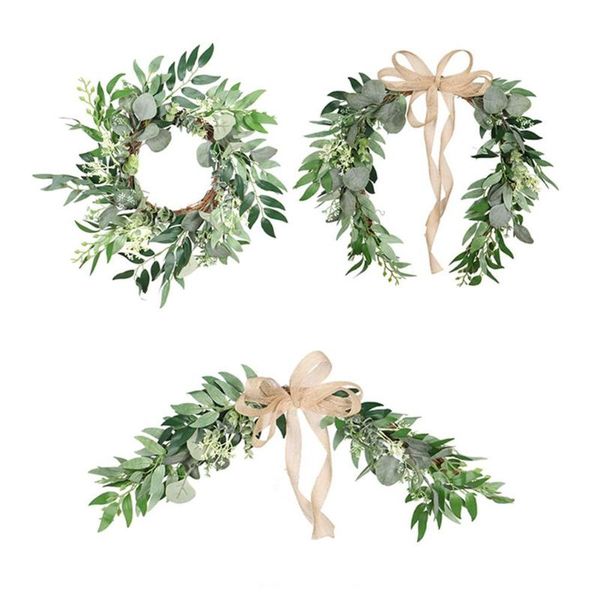 

decorative flowers & wreaths asypets eucalyptus leaves series artificial wreath for door lintel pendant home decor