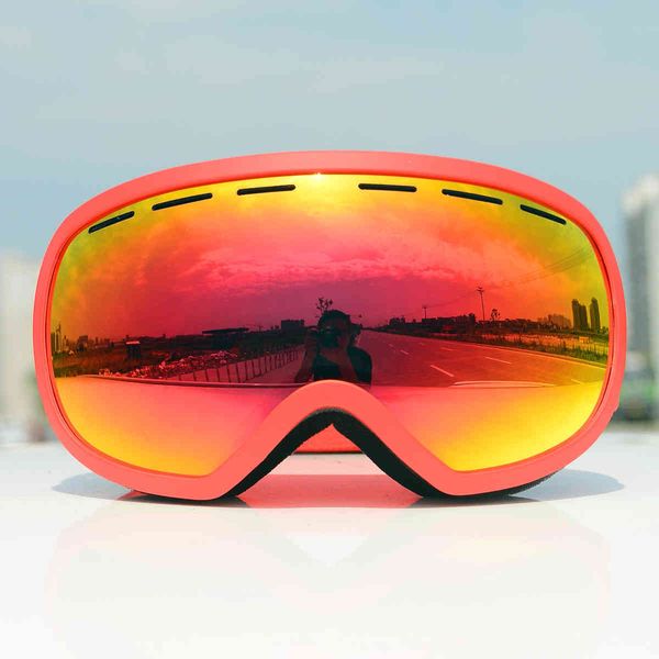 

real revo coated ski glasses / dual layer antifogging hx10, White;black