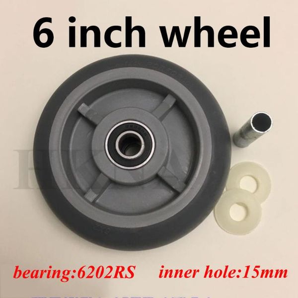

motorcycle wheels & tires 6 inch rubber wheel flat cart caster silent cloth grass solid 1 pcs