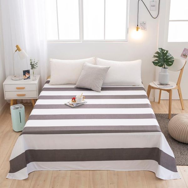 

plaid star stripe printing one pc flat sheet bed linen mattress covers bedsheet full queen twin king 5 size