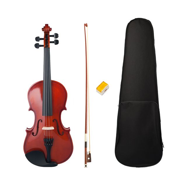 

full size 4/4 violin/fiddle student violin basswood violin kit +bridge+rosin+case+bow natural color for beginner