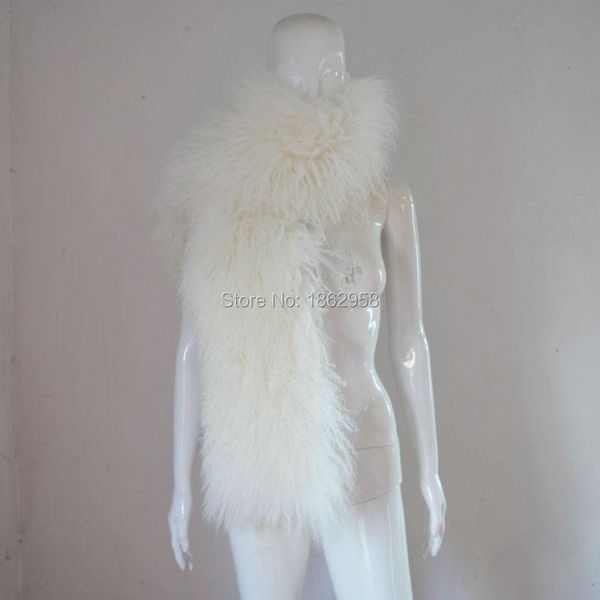

scarves china sj758 higgest quality 2021 design 150cm*16cm natural white big bride cape sheep fur, Blue;gray