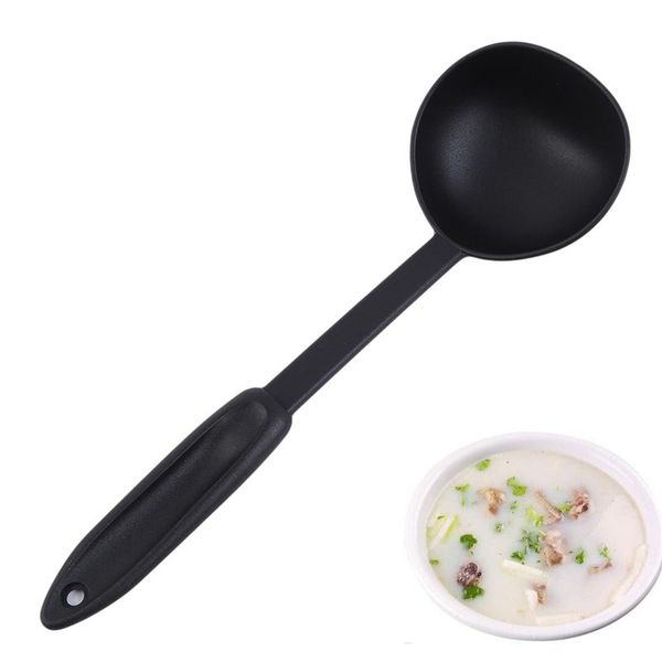 

spoons 1pc kitchen soup spoon cookware ladle plastic black color cooking serving utensil tools