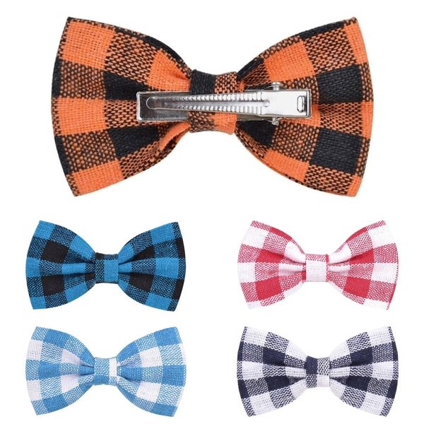 

12pcs/lot cute baby girls plaid bow butterfly hairpin kids barrettes headwear female grid hair bows hairclips clips accessories clip h2601, Slivery;white
