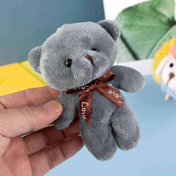 50 teile/los 12 cm Bär Plüschtiere Mini Teddybär Puppen Kleines Geschenk für Party Hochzeit Geschenk Anhänger Nette Teddy Puppe schlüsselbund geschenke Y211119