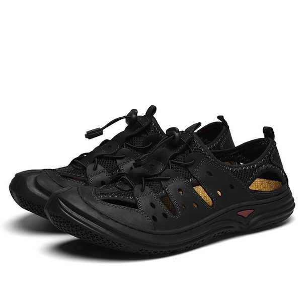 

slippers summer sneakers sandalias breathable deporte zapatillas mesh men trainers slip verano comfortable man on masculino, Black