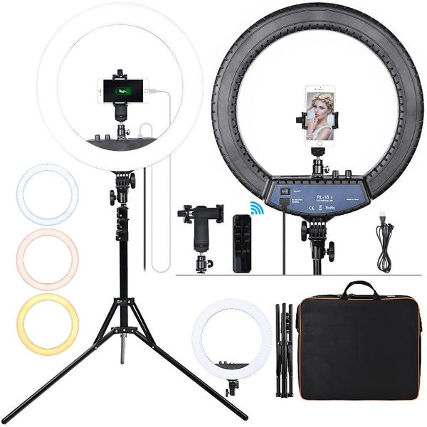 

fosoto 18 inch pgraphic lighting 512 leds ring lamp 55w led ring light with tripod stand remote control for youtube makeup