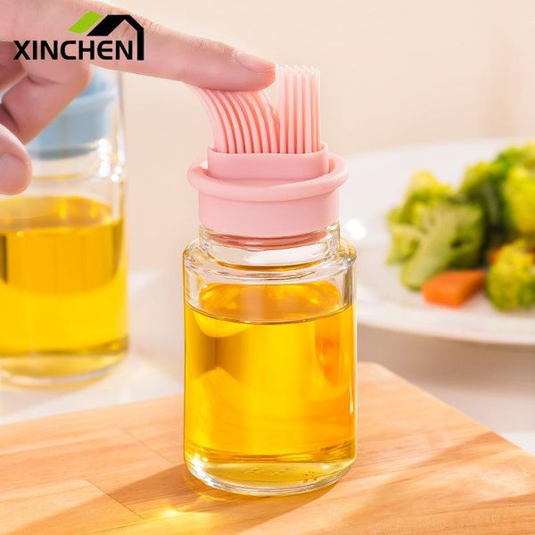 

tools & accessories xinchen oil brush bottle bbq grease applying silicone kitchen tool barbeque grilling roasting transparent z161