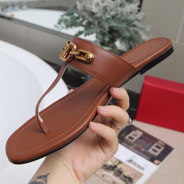 

sandals 2021 women designer fashion shoes black brown flip flops summer size 35-45