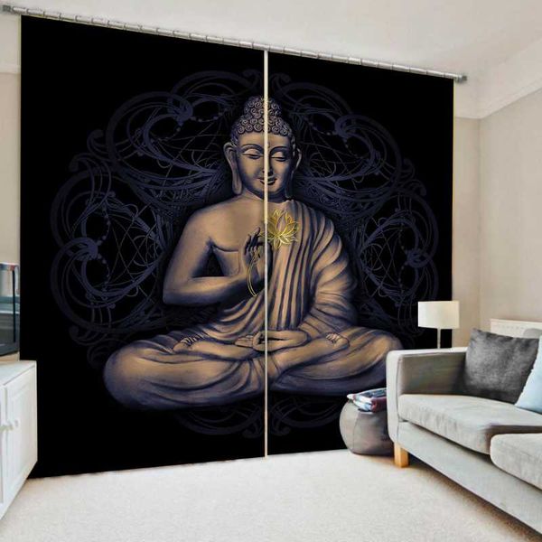 

curtain & drapes modern decoration living room bedroom blackout po printing silk thick shading