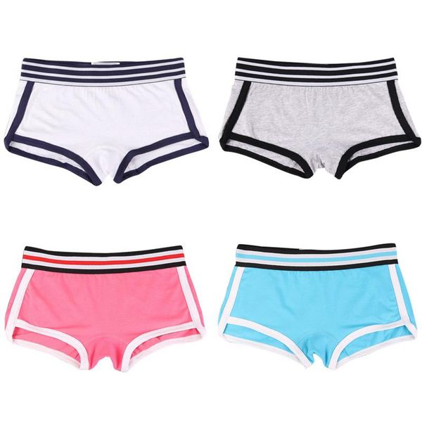 

women's panties women boxer shorts sport underpants mid-waist safety neutral short knickers ladies briefs female boyshorts, Black;pink