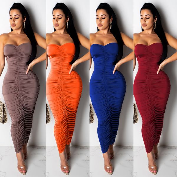 

2021 new style women draped solid party bodycon elegant maxi sleeveless wholesale dropshpping gngi, Black;gray