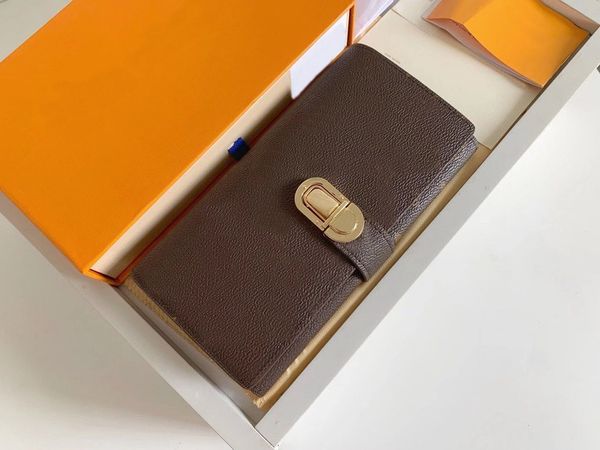 

fashion clutch genuine leather wallet with box dust bag buckle women men purse real images wholesale, Red;black