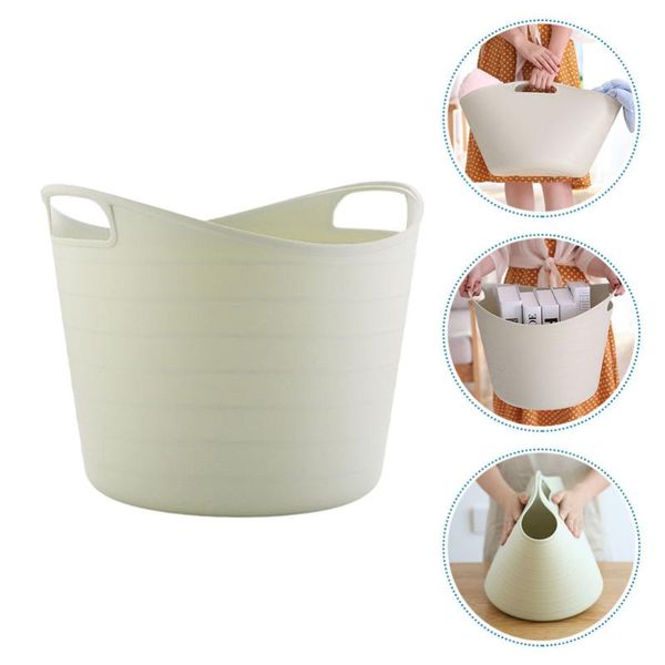

1pc portable laundry basket bathroom bucket storage container (random color)