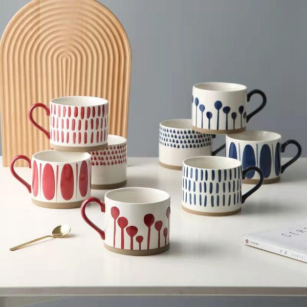 

mugs nordic ceramic coffee cup hand painted breakfast milk mug teacup dessert household microwave handgrip cups gifts for friends
