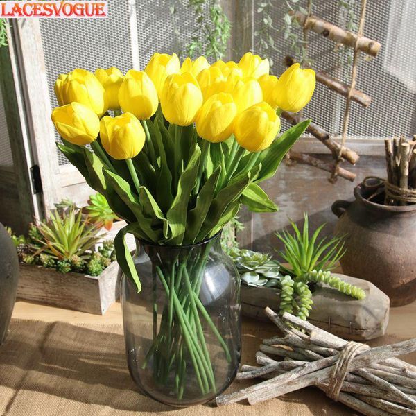 

artificial flowers long tulip pu flores garden decoration wholesale wedding home decoration fake flowers