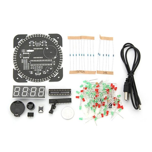 

timers upgrade diy ec1515b ds1302 light control rotation led electronic clock kit board music alarm