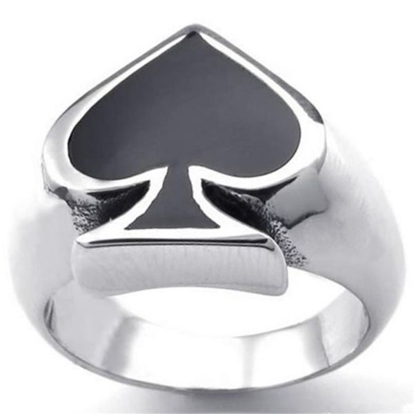 

cluster rings spades heart alloy ring for good luck gambler accessories party jewelry christmas gift, Golden;silver