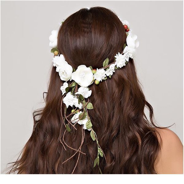

wedding flower wreath wedding decoration bridal hair headdress flower crown hair accessories adjustable party qylejt