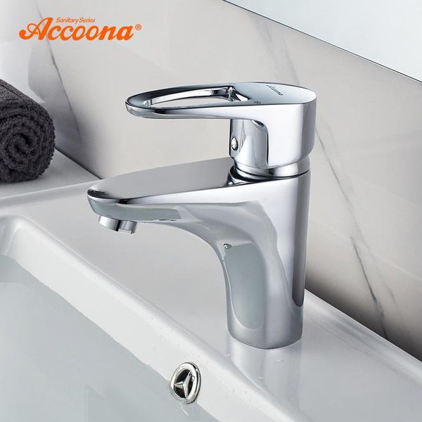 

bathroom sink faucets accoona basin faucet contemporary single hole handle deck mounted ceramic brass body polished chromed a9001
