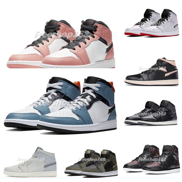 

keychain 1 1s mid high jumpman basketball shoes pink quartz men women sneakers mid chicago 2020 se white black red black royal trainers 11dw