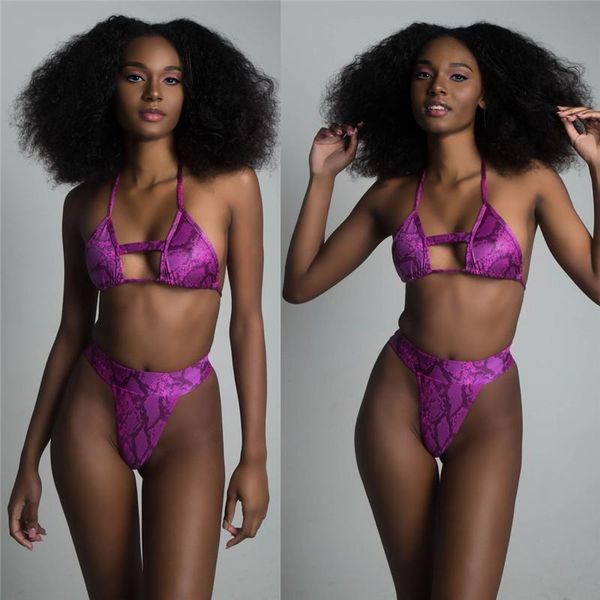 

one-piece suits snake print bandage padded bra two piece bathing suit wild womens swim wear push up bikini 2 swimsuit women tankini