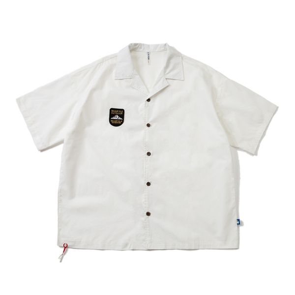 

forn3 2021 summer new fashion cuba collar loose lapel shirt for men, White;black