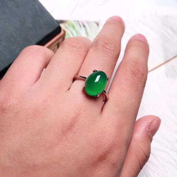 

cluster rings jadery 925 sterling silver for women natural green gemstone jade ring wedding jewelry anillos christmas 2021, Golden;silver