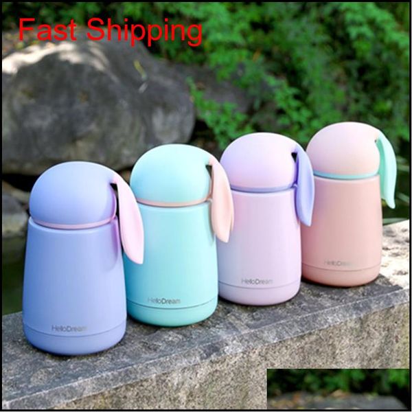 

300ml stainless steel vacuum cup easter kawaii rabbit ears double walled insulated water bottle travel drink coffee thermo mug 20 5hy fvzby